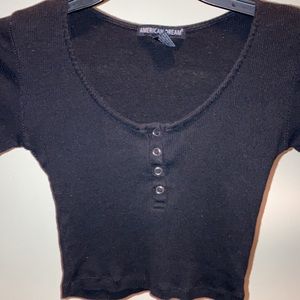 Size S black crop top super comfortable.